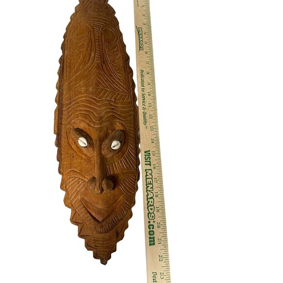 Vintage Large Hand Carved Tribal Mask – Papua New Guinea – 22" Wall Hanging – Sh - Picture 13 of 15